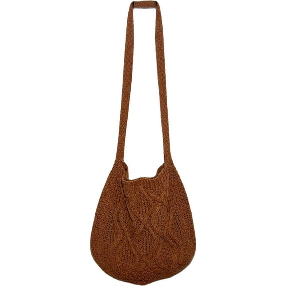 Kukuzhu Grunge Crochet Tote Bag Y2K Shoulder Handbags Fairycore Hobo Bag Aesthetic Crossbody Bags Shopping Bag Purse Accessories