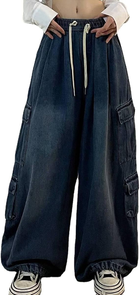 Kukuzhu Grunge Emo Pants Y2K Baggy Jeans Fairycore Clothing Acubi ...