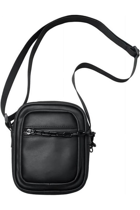 Grunge Punk Mini Crossbody Bag Emo Japanese Messenger Bag Harakuju Gothic Alt Shoulder Bag Y2k Hippie Purse (Black,One size)