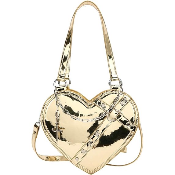 Kukuzhu Heart Hobo Bag for Women Small Tote Y2k Bags Shoulder Bag Chic Crossbody Bag Satchel Gift 2023
