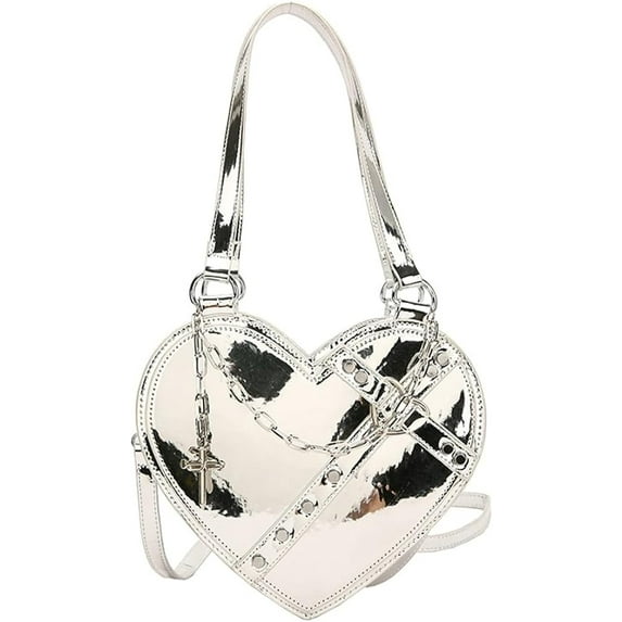 Kukuzhu Heart Hobo Bag for Women Small Tote Y2k Bags Shoulder Bag Chic Crossbody Bag Satchel Gift 2023