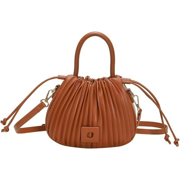 Kukuzhu Hobo Bag Small Purse Women Leather Shoulder Bag Pleat Fashion Cute Designer Handbag