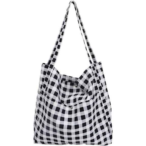 Kukuzhu Hobo Bag Women Chic Tote Bag Stylish Students Large Casual Canvas Bag Shoulder Bag