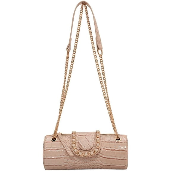 Kukuzhu Hobo Bag Women Crocodile Leather Shoulder Bag Casual Fashion Small Round Bag