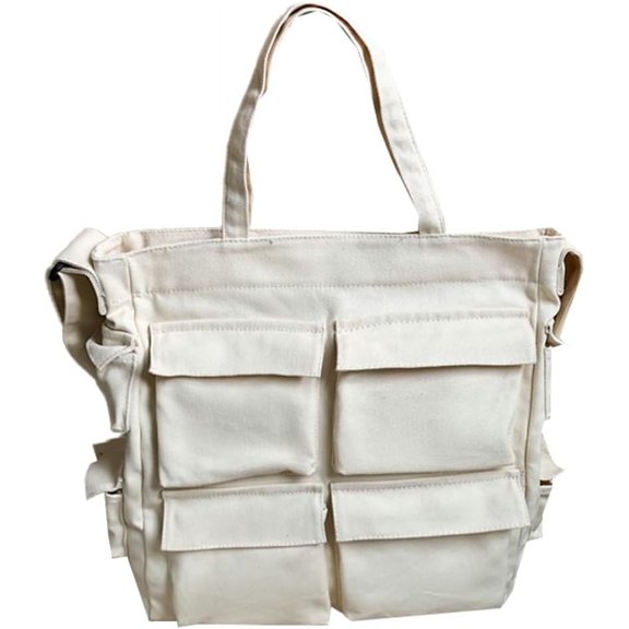 Kukuzhu Hobo Bag for Women Men Canvas Crossbody Shoulder Bag Large Totes Purses Shopping Handbag Satchels with Multi Pocket