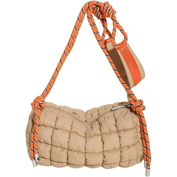 Kukuzhu Hobo Bag for Women Nylon Shoulder Crossbody Bag Purse Lanyard Totes Handbag Bubble Pleated Top Handle Bag