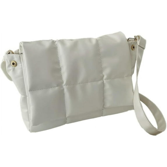 Kukuzhu Hobo Bag for Women PU Leather Padding Down Cotton Shoulder Crossbody Purse Handbag Totes Fluffy Satchels