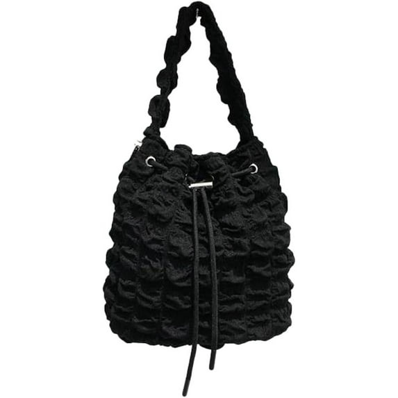 Kukuzhu Hobo Bag for Women Shoulder Crossbody Bag Bubble Pleated Purse Small Bucket Totes Handbag Drawstring Satchels