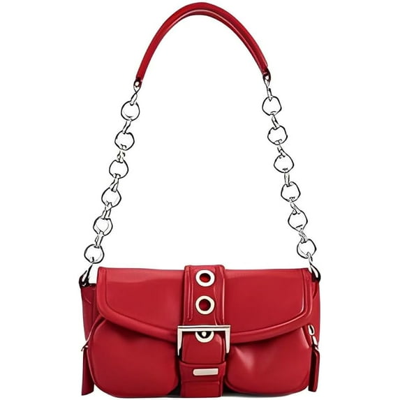 Kukuzhu Hobo Bag for Women Small Shoulder Bag Y2K Handbag Trendy Clutch Purse Zipper Closure Tote Handbags