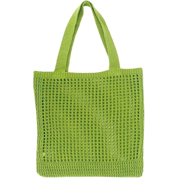 Kukuzhu Hobo Bag for Women Wool Woven Hollow Handbag Shoulder Bag Top Handle Bag Purse Travel Beach Mesh Bag Totes