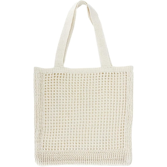 Kukuzhu Hobo Bag for Women Wool Woven Hollow Handbag Shoulder Bag Top Handle Bag Purse Travel Beach Mesh Bag Totes