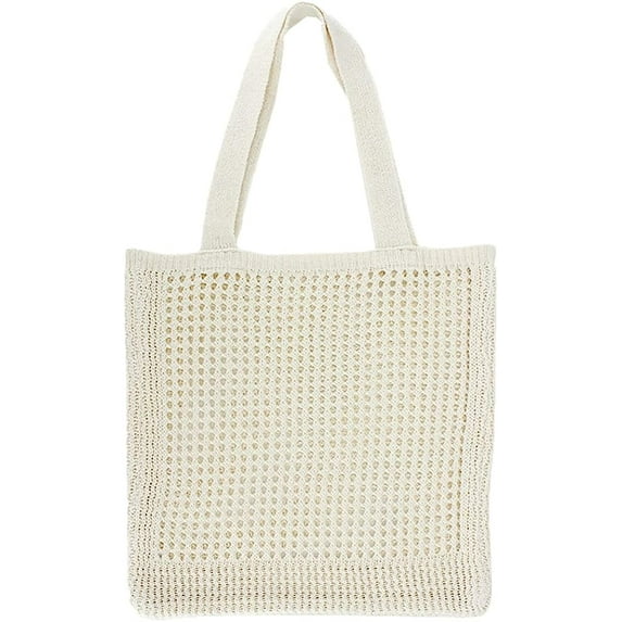 Kukuzhu Hobo Bag for Women Wool Woven Hollow Handbag Shoulder Bag Top Handle Bag Purse Travel Beach Mesh Bag Totes