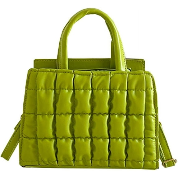 Kukuzhu Hobo Bags for Women Leather Puffer Down Shouder Bag Small Padding Top Handle Tote Bag