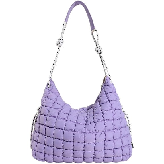 Kukuzhu Hobo Bags for Women Puffer Down Padding Shouder Bag Soft Large Tote Bag