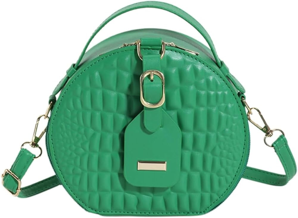 Kukuzhu Hobo Bags for Women Round Tote Bag Leather Crossbody Bag Casual Chic Top Handle Purse