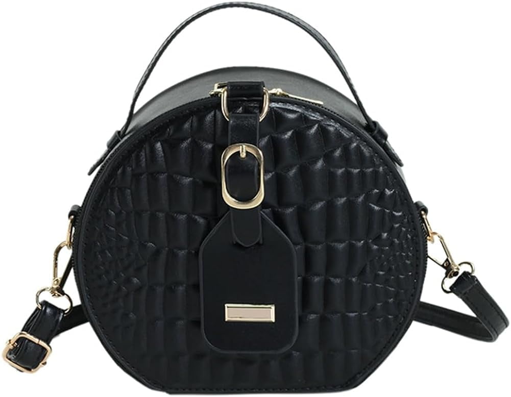 Kukuzhu Hobo Bags for Women Round Tote Bag Leather Crossbody Bag Casual Chic Top Handle Purse