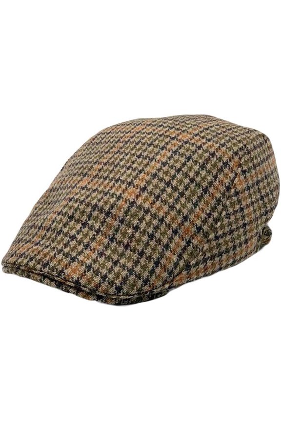 Houndstooth Plaid Check Pattern Newsboy Hat Wool Adjustable Flat Cap LD31461