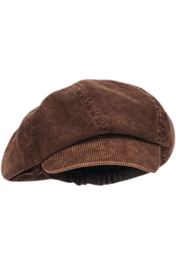 Japanese Oversized Corduroy Newsboy Hats for Women Vintage Unisex Paperboy Painter Beret Cap