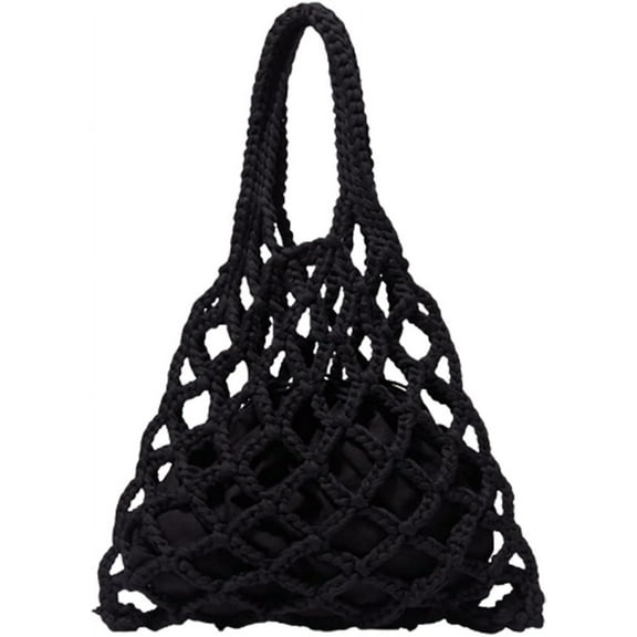 Kukuzhu Knit Purses Tote Bags for Women Mesh Hobo Bag Handwoven Handbag Aesthetic Cute Tote Bags Beach Bag