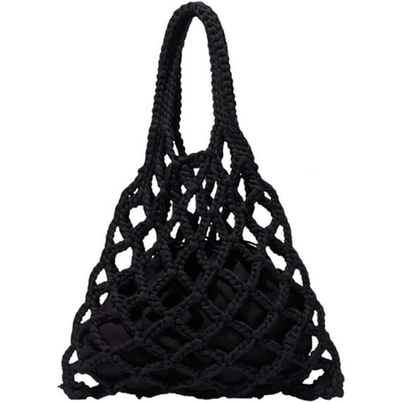 Kukuzhu Knit Purses Tote Bags for Women Mesh Hobo Bag Handwoven Handbag Aesthetic Cute Tote Bags Beach Bag