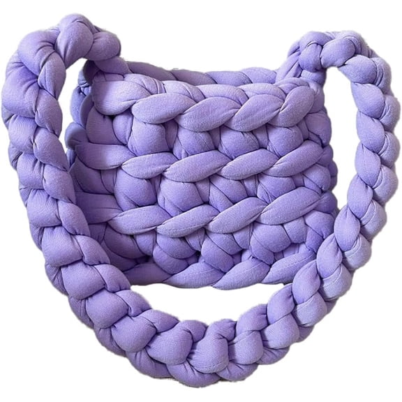 Kukuzhu Knit Tote Bag for Women Cute Handmade Woven Crochet Clutch Shoulder Bag Y2k Crossbody Bag Purse