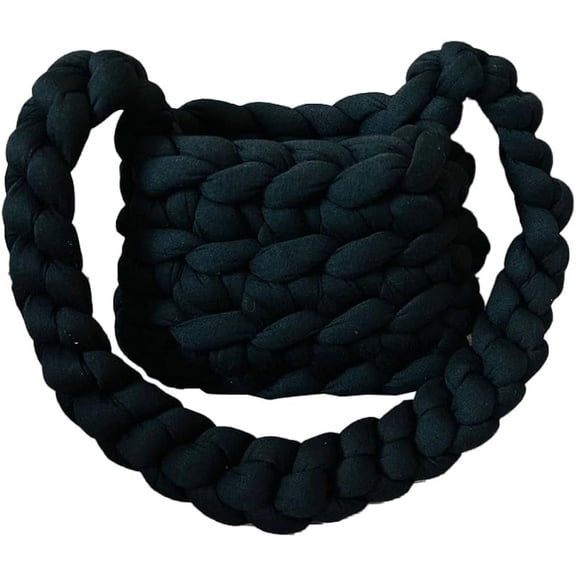 Kukuzhu Knit Tote Bag for Women Cute Handmade Woven Crochet Clutch Shoulder Bag Y2k Crossbody Bag Purse