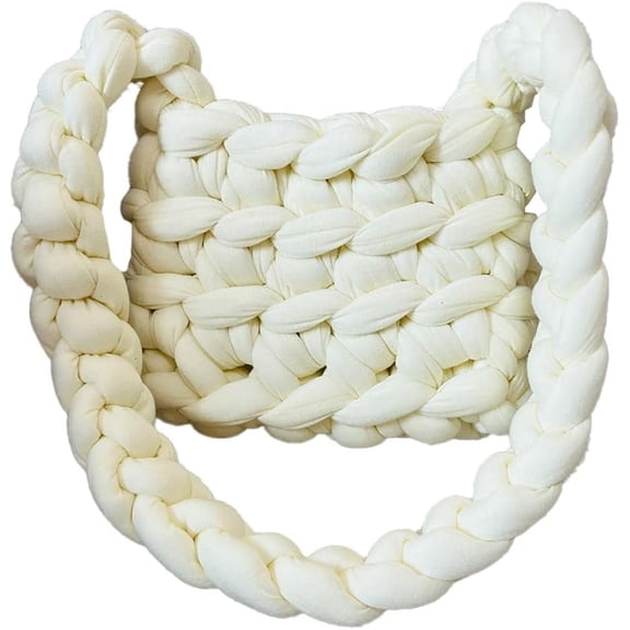 Kukuzhu Knit Tote Bag for Women Cute Handmade Woven Crochet Clutch Shoulder Bag Y2k Crossbody Bag Purse