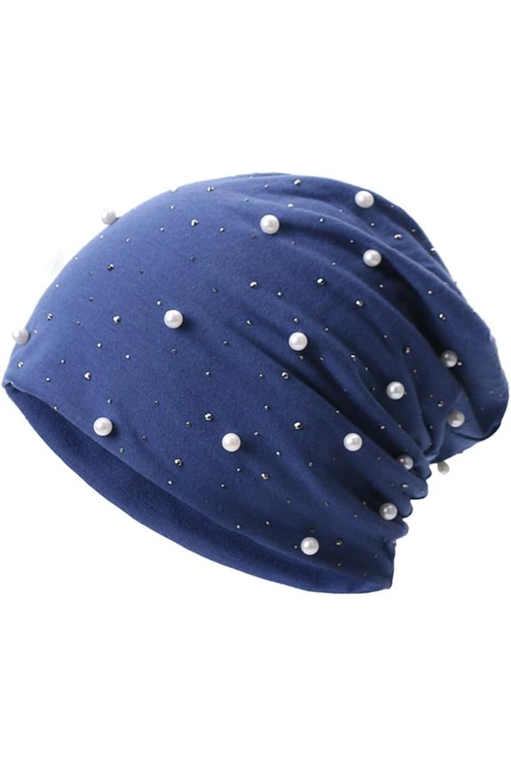 Knitted Beanies for Women with Rhinestone Slouchy Skull Cap Womens Beanies Bonnet Ski Cap Headwear Fall Winter
