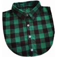 thumbnail image 1 of Kukuzhu Lady Half Shirt Blouse Collar Plaid Dickey Fake Collar False Collar Detachable Collar for Women, 1 of 5