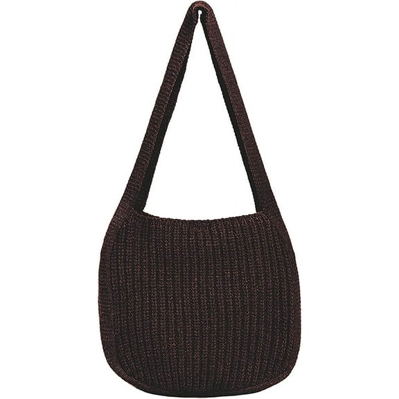 Kukuzhu Large Crochet Tote Bag for Women Casual Hobo Bag Shoulder Bag Retro Knitted Purses Handbag Beach Travel Tote Bag