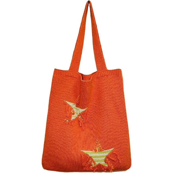 Kukuzhu Large Tote Bag for Women Stylish Crochet Shoulder Bag Tote Bag Casual Handbag Hobo Bag