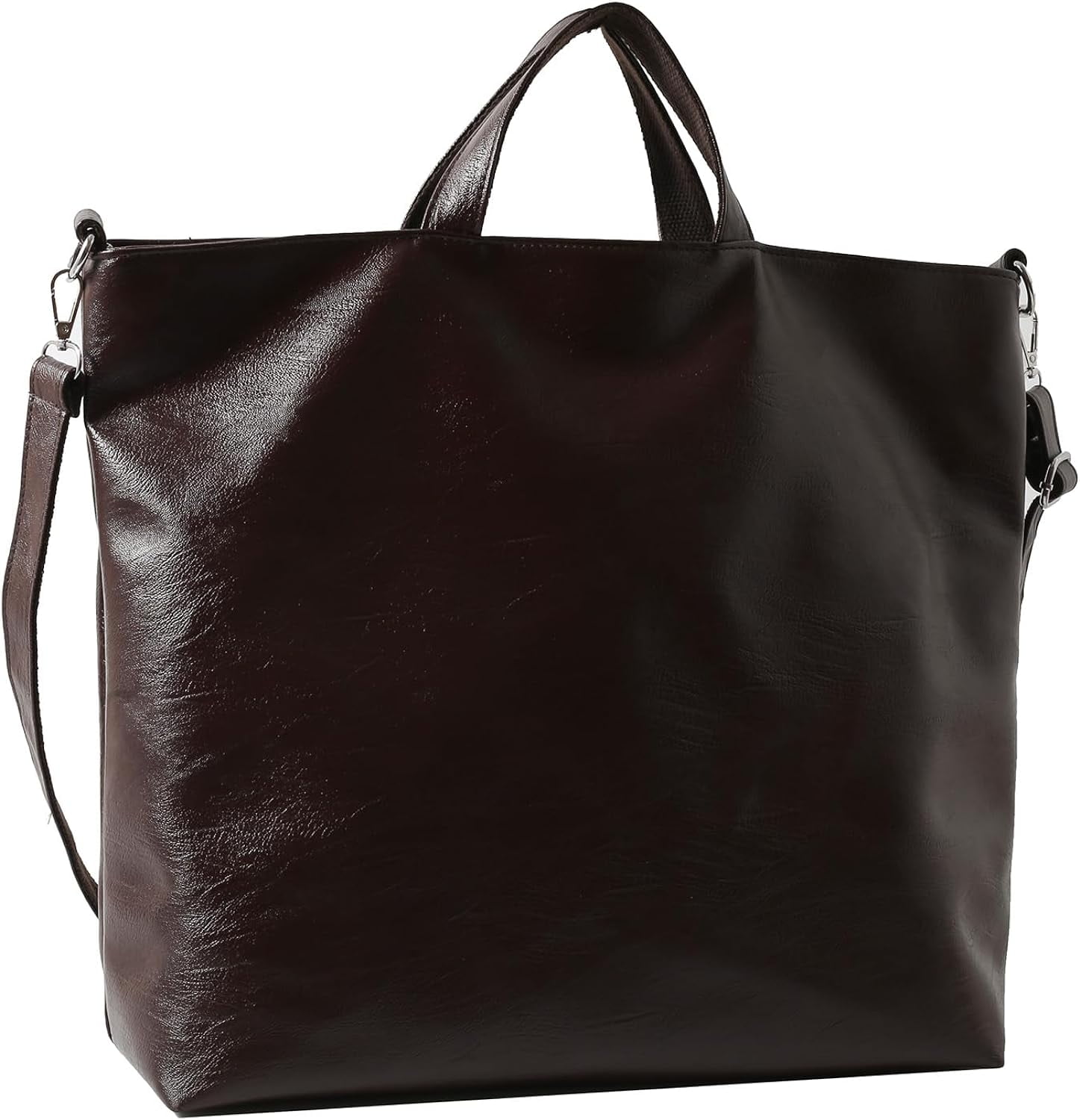 Kukuzhu Leather Tote Bag for Women, Large Tote Bags Trendy Designer Crossbody Purses Top Handles Shoulder Handbags