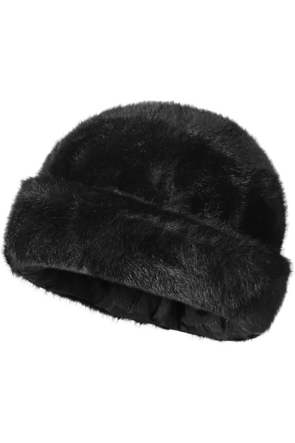 Men Women Faux Fur Russian Hat Warm Winter Cossack Hat Furry Trapper Hat Windproof Ushanka Hunting Hat