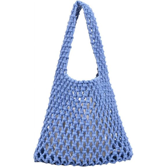 Kukuzhu Mesh Tote Bag Women's Woven Handbags Summer Travel Purse Handbag Large Hobo Bag Texture Shoulder Bag