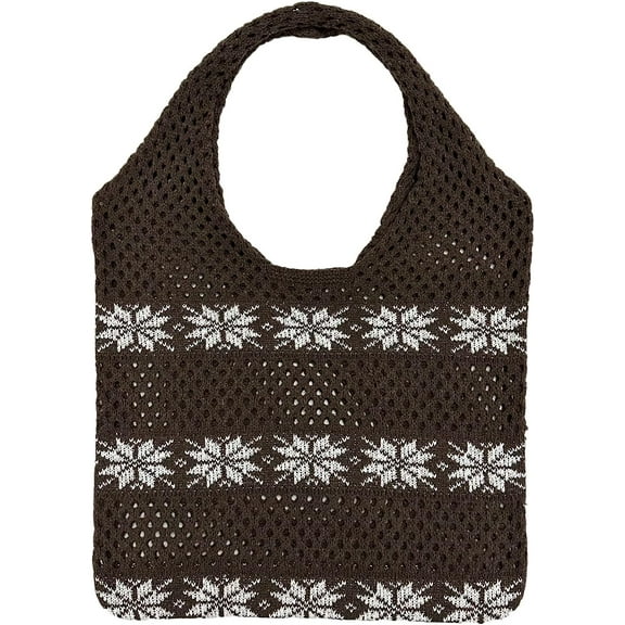 Kukuzhu Mesh Tote Bag for Women Large Hobo Bag Shoulder Bag Handmade Knitted Tote Bag Cute Purses Summer Handbag Beach Bag