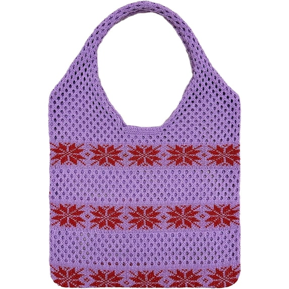 Kukuzhu Mesh Tote Bag for Women Large Hobo Bag Shoulder Bag Handmade Knitted Tote Bag Cute Purses Summer Handbag Beach Bag