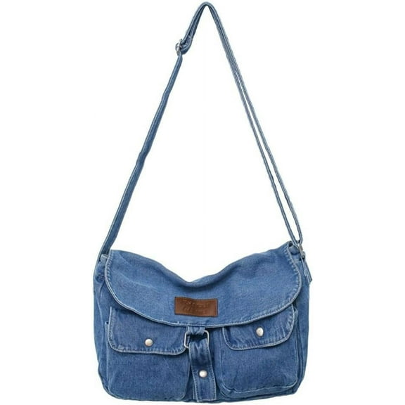 Kukuzhu Messenger Bag for Women Men Canvas Crossbody Bag with Pockets Vintage Hobo Bag Aesthetic Messenger Bag