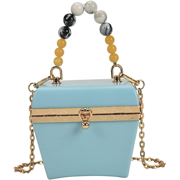 Kukuzhu Mini Acrylic Evening Bags Women Chic Bead Wedding Party Evening Handbag Clutch Purse