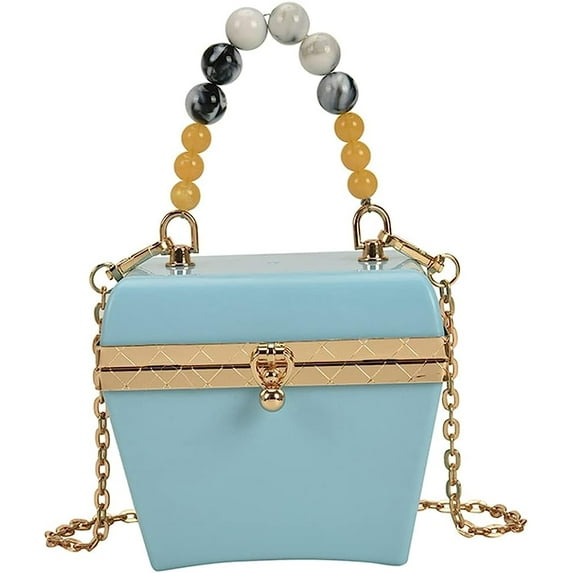 Kukuzhu Mini Acrylic Evening Bags Women Chic Bead Wedding Party Evening Handbag Clutch Purse