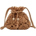thumbnail image 1 of Kukuzhu Mini Clutch Tote Handbag Crossbody Bucket Bag Drawstring Handbag Beach Woven Fishing Net Bag Pouch Purse, 1 of 7