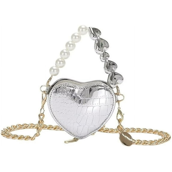 Kukuzhu Mini Crossbody Bags for Women Small Heart Shape Handbag Chic Shoulder Bag Evening Purse for Party Travel