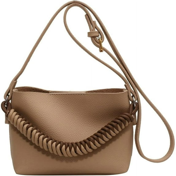 Kukuzhu Mini Shoulder Bags for Women Fashion Leather Bucket Handbag Casual Soft Praty Tote Bag