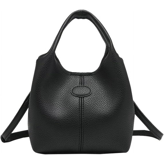 Kukuzhu Mini Shoulder Bags for Women Fashion Leather Bucket Tote Bag Casual Hobo Handbag
