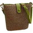 thumbnail image 1 of Kukuzhu Mini Straw Shoulder Bag Women Trendy Summer Woven Travel Beach Bucket Tote Bag, 1 of 5