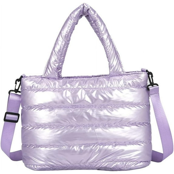 Kukuzhu Nylon Hobo Bag for Women Padding Down Cotton Crossbody Quilted Shoulder Bag Large Handbag Totes Purse Top Handle Satchels