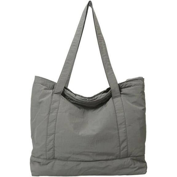 Kukuzhu Nylon Tote Bag Large Cotton Paddding Shoulder Bag for Women Puffy Gym Bag Top Handle Handbag for Work Travel