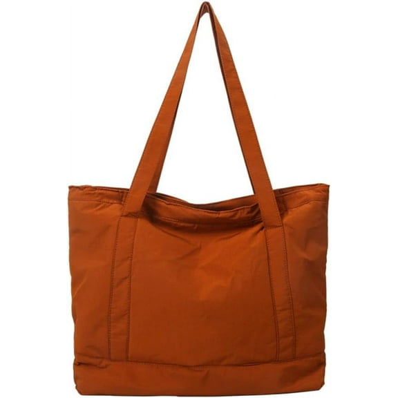 Kukuzhu Nylon Tote Bag Large Cotton Paddding Shoulder Bag for Women Puffy Gym Bag Top Handle Handbag for Work Travel