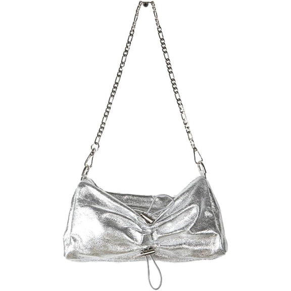 Kukuzhu PU Tote Bag Women Pleat Chic Elegant Casual Small Shoulder Bag