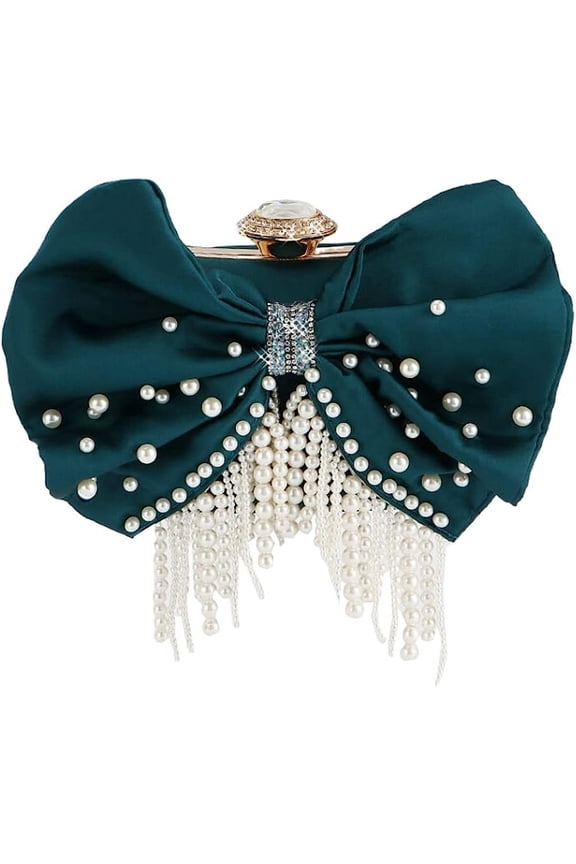 Pearl Evening Bags Women Chic Bow Wedding Party Evening Clutch Purse Bride Floral Tassels Clutch Bag