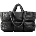 thumbnail image 1 of Kukuzhu Puffer Tote Bag, Large Puffy Bags for Women Light Winter Down Cotton Padded Quilted Tote Bag Shoulder Handbag Purse, 1 of 6